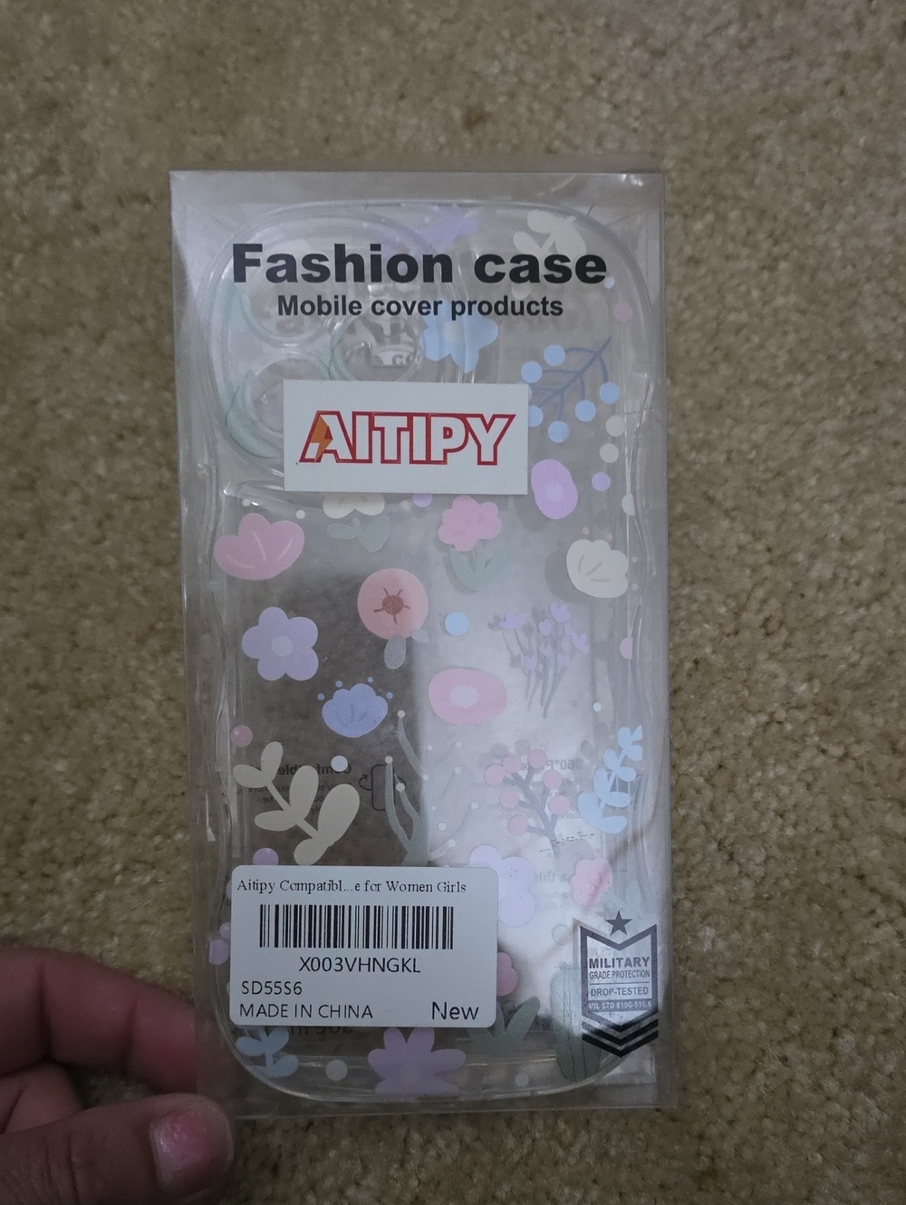 Aitipy Floral Clear Phone Case - Pastel Pink & Lilac Flowers